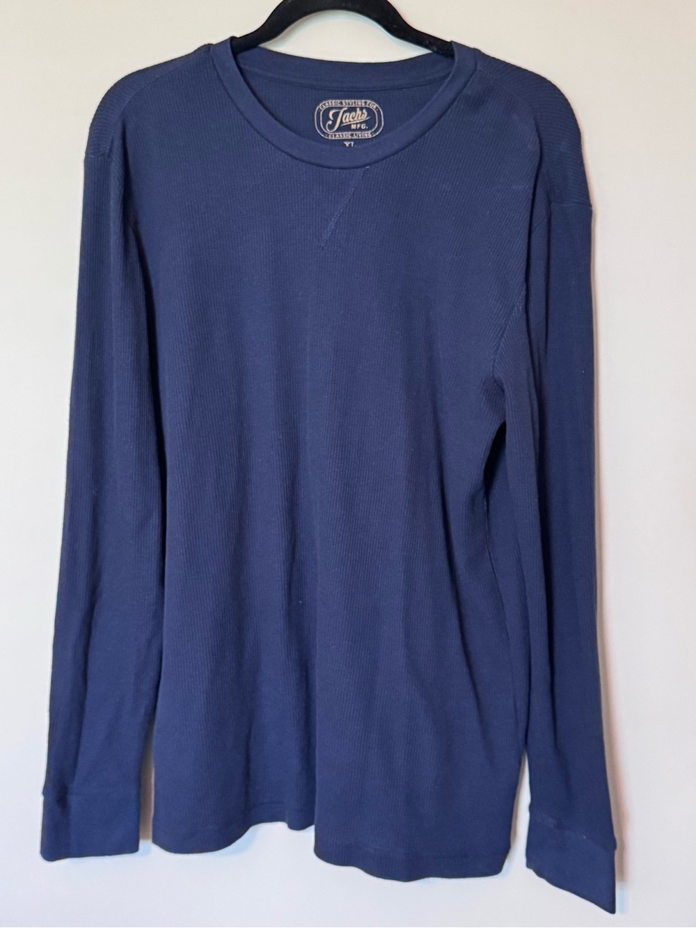 Jachs MFG Men’s XL Navy Thermal Waffle Knit Long Sleeve Shirt